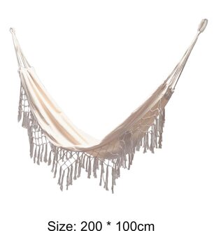 Camping Pure Dubbele Hangmatten Canvas Kwastje Slapen Outdoor Achtertuin Swing Bedden Voor Huis Tuin Leggen Accessoires