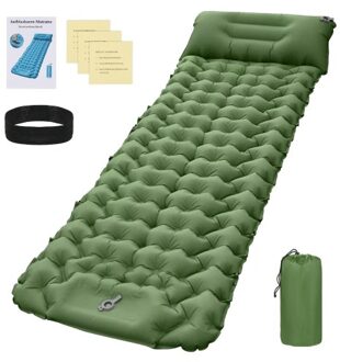 Camping Sleeping Pad with Pillow Built-in Pump Ultralight Inflatable Sleeping Mat Waterproof Camping Air Mattress for Backpacking Hiking Tent Traveling