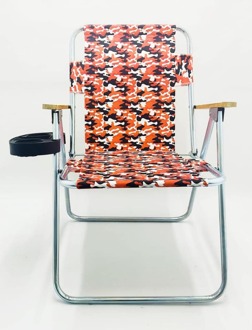 Camping Stoel Met Bekerhouder-Camping Stoel Ultralight Draagbare Opvouwbare Outdoor Vissen Stoel Wandelen Strand Picknick Leisure Equip Oranje