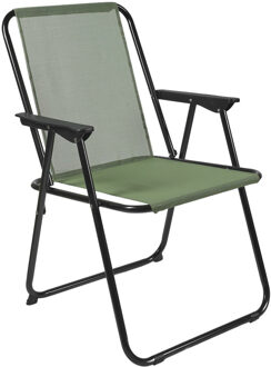 camping/strand stoel - aluminium - inklapbaar - groen - L51 x B60 x H70 cm