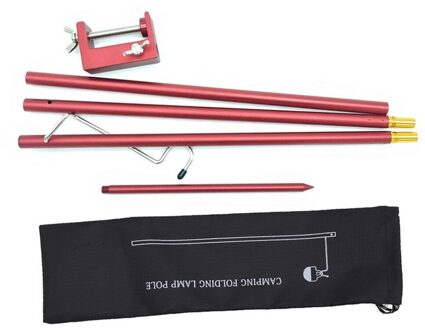 Camping Tafel Vouwen Lamp Pole Draagbare & Lichtgewicht Aluminium Duurzaam Licht Lamp Lantaarn Voor Picknick Wandelen Backpacken rood