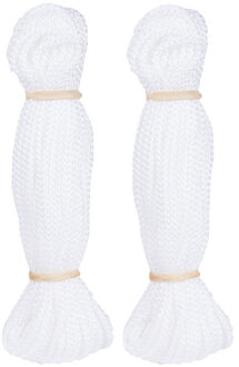 Camping tent of windscherm scheerlijn / touw - 2x - wit - 20 meter - 3 mm