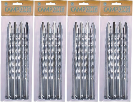 Camping tentharingen set - Zak met 40x kartelharingen - H24 cm - kamperen - scheerlijnen vastzetten