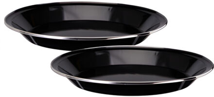 Campingborden - 2x stuks - zwart - 24 x 2 cm - borden