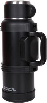 Campingfles & Bekerset (Zwart) - One Size