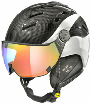 Camurai Carbon zwart-wit skihelm - meekleurend vizier - kies uit 4 soorten !