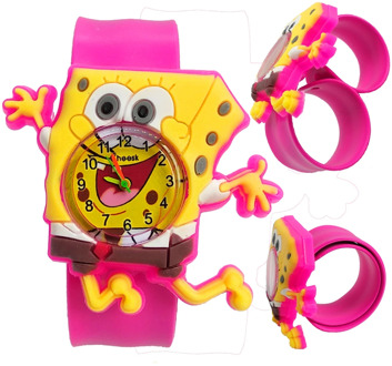 Can Bend Soft Silicone Strap 3D SpongeBob Watch Children Toys Kids Watches for Boys Girls Gift Students Clock Child Quartz Watch