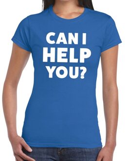 Can i help you beurs/evenementen t-shirt blauw dames XL