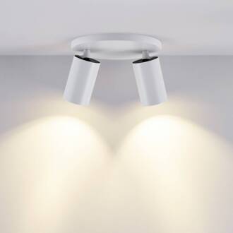 CAN TILT plafondspot, wit, Ø 20 cm, 2-lamps, metaal, GU10