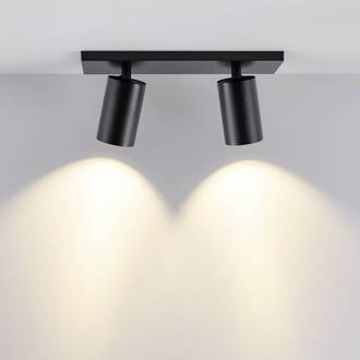 CAN TILT plafondspot, zwart, 31 x 9 cm, 2-lamps, metaal GU10