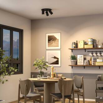 CAN TILT plafondspot, zwart, Ø 25 cm, 3-lamps metaal GU10