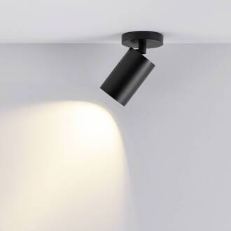 CAN TILT plafondspot, zwart, Ø 8 cm, 1-lamp, metaal GU10