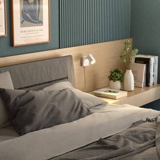 CAN TILT wandspot, wit, 10 x 10 cm, metaal, schakelaar, USB