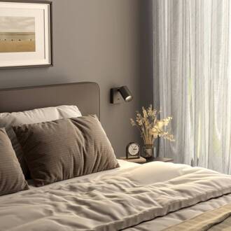 CAN TILT wandspot, zwart, 10 x 10 cm, metalen GU10 schakelaar