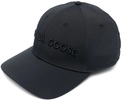 Canada Goose Zwarte hoeden met Canada Goose borduursel Canada Goose , Black , Heren - L,M