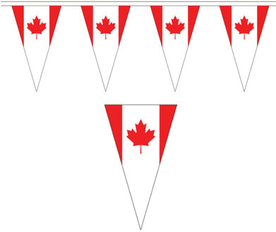 Canada landen punt vlaggetjes - 20 meter - slinger / vlaggenlijn - supporters - binnen/buiten Multi