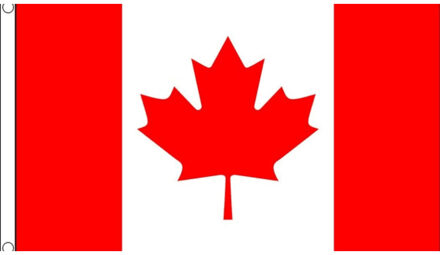 Canada vlag in mega groot formaat - 150 x 240 cm - polyester - met ophang ringen