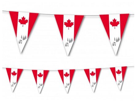 Canada vlaggenlijn - 3,5 meter - papier - decoratie slinger - Feestartikelen/versiering - Vlaggenlijnen Multikleur