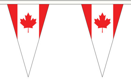 Canada Vlaggetjes vlaggenlijn slinger - 500 cm - polyester - binnen/buiten - versiering