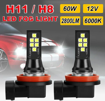 Canbus H8 H11 LED Car Fog Light Lamp 6000K White Error Free Auto Bulbs 12V