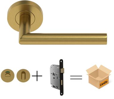 CanDo Beslag En Sluitwerk Pakket Hsp 1109 Sphere - 19 Reg+ Toil+slot - Mat Messing