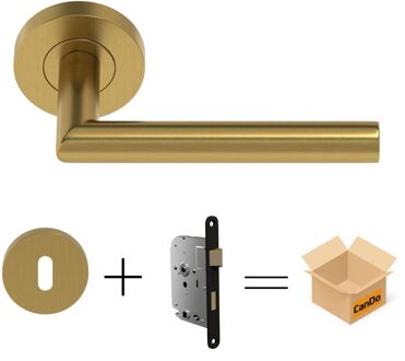 CanDo Beslag En Sluitwerk Pakket Hsp 1209 Sphere - 19 Reg+ Sleutelrozet+klav - Mat Messing