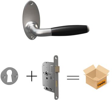 CanDo Beslag En Sluitwerk Pakket Hsp 1214 Zaltbommel+ Sleutelrozet+klav - Geborsteld Nikkel