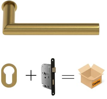 CanDo Beslag En Sluitwerk Pakket Hsp 206 Sphere - 19 Min+ Cilinder Rozet+slot - Mat Messing