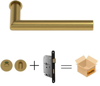 CanDo Beslag En Sluitwerk Pakket Hsp 306 Sphere - 19 Min+ Toil+slot - Mat Messing