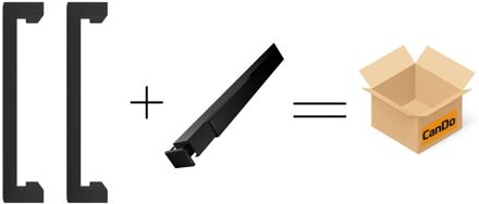 CanDo Beslag En Sluitwerk Pakket Hsp 631 Cape Greep+ Box Schuif - Zwart