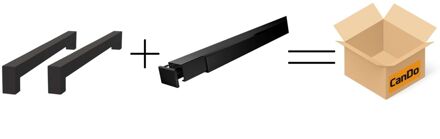 CanDo Beslag En Sluitwerk Pakket Hsp 633 Box Greep - 20x300+ Box Schuif - Zwart