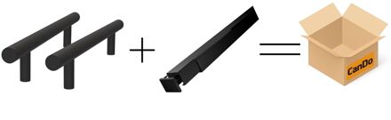 CanDo Beslag En Sluitwerk Pakket Hsp 637 Sphere Gr - 19x300+box Schuif - Zwart