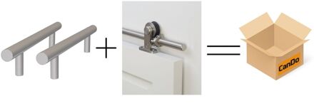 CanDo Beslag En Sluitwerk Pakket Hsp 640 Sphere Gr - 19x300+flock Schuif - Rvs