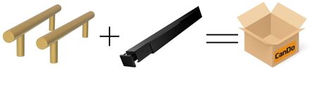 CanDo Beslag En Sluitwerk Pakket Hsp 641 Sphere Gr - 19x300+box Schuif - Mat Messing