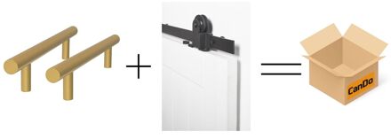 CanDo Beslag En Sluitwerk Pakket Hsp 642 Sphere Gr - 19x300+area Schuif - Mat Messing