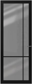 CanDo Binnendeur Cover Glass De04 - Carbon Black - Gelakt - Opdek - Links - 83x211,5cm