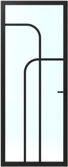 CanDo Binnendeur Elegant Flow 1c05 - Zwart - Gegrond - Opdek - Rechts - 93x201,5cm