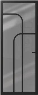 CanDo Binnendeur Elegant Flow 1e05 - Zwart - Gegrond - Opdek - Rechts - 83x211,5cm