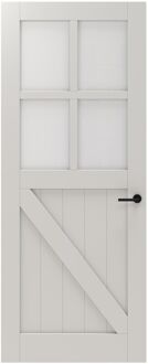 CanDo Binnendeur Panel Barn 2d02 - Wit - Gegrond - Opdek - Rechts - 78x211,5cm