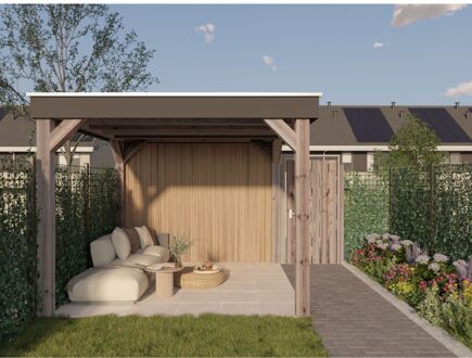 CanDo Decowall Outdoor Lattenwand - Karamel - 238x14cm - 21mm - 5 Stuks