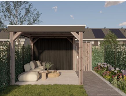 CanDo Decowall Outdoor Lattenwand - Zwart - 238x14cm - 21mm - 5 Stuks