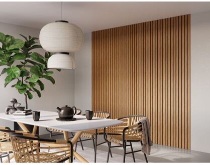 CanDo Lattenwand Decowall Acoustic Advanced - Brons Eiken - 260x30cm - 2 Stuks
