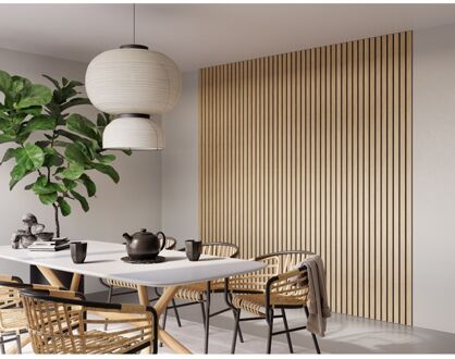 CanDo Lattenwand Decowall Acoustic Advanced - Natuur Eiken - 260x30cm - 2 Stuks