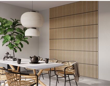 CanDo Lattenwandtegel Decowall Acoustic - Natuur Eiken - 50x50cm - 4 Stuks
