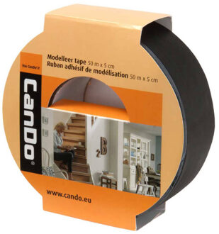 CanDo Modelleer tape zwart | Tbv vinyl traprenovatie | 50 mtr x 5 cm