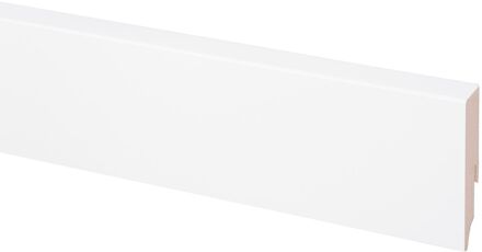 CanDo Muurplint Muurplint Hoge Plint Cubic - Mdf - Wit - 240cm - 19x80mm