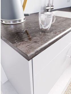 CanDo Werkblad - Aanrechtblad - Staalgrijs - Met Waterkering - 182x60x2,8cm