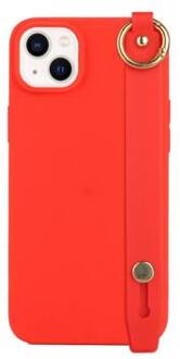 Candy Color iPhone 14 Plus TPU Hoesje met Draagriem - Rood