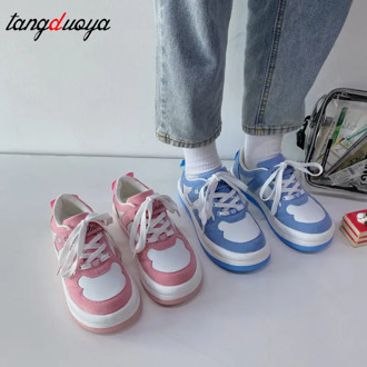Candy Color lolita Shoes Women Sneakers Casual pink shoes Flats Simple Classic Lace-up Zapatos Platform shoes women Harajuku