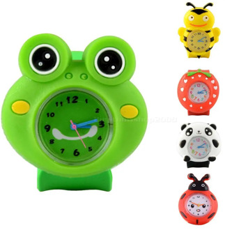 Candy Colors 3D Cartoon Children's Watches Quartz WristWatch Sports Silicone Slap Watch For Kid Toys